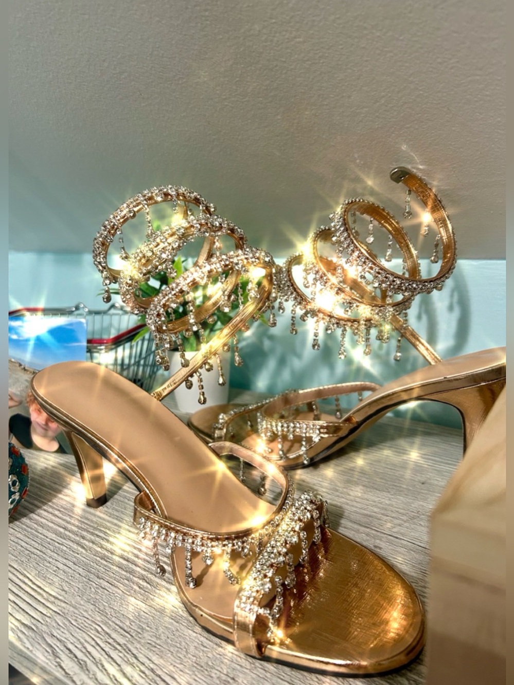 BRAND NEW Gold Crystal Heels